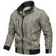 Men’s cotton zip-up stand-up collar jacket