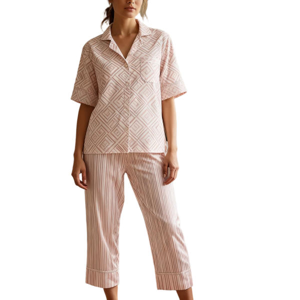 Women's Comfortable Printed Long-Sleeve Casual Pajama Set