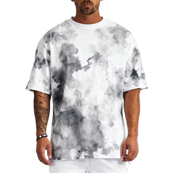 Men's Loose Fit Regular Sleeve Organic Cotton Digital Print Heavyweight T-shirt