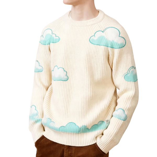 Men's Cashmere Solid Knit Fashion Pullover Sweater Top