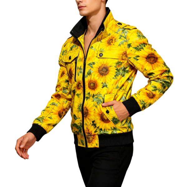 Men’s casual cotton stand-up collar jacket