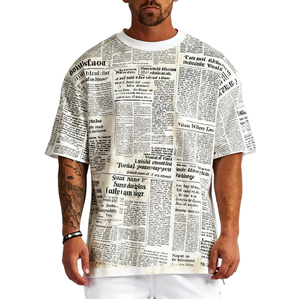 Organic Cotton Heavyweight Men's Digital Print Loose Fit Regular Sleeve T-shirt