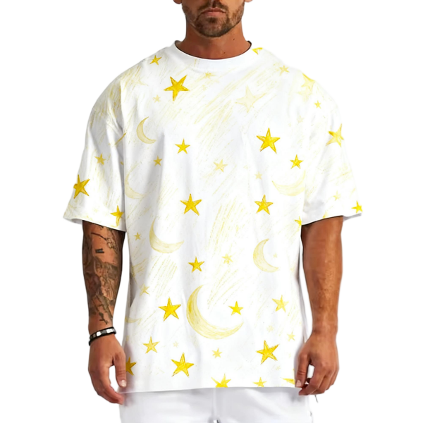 Men's Organic Cotton Heavyweight Digital Print Loose Fit Regular Sleeve T-shirt