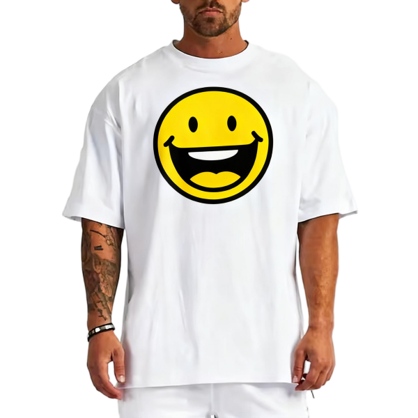 Loose Fit Men's Heavyweight Organic Cotton Regular Sleeve Digital Print T-shirt