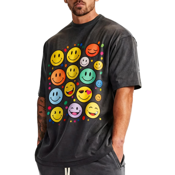 100% Organic Cotton Men's Heavyweight Loose Fit Digital Print T-shirt